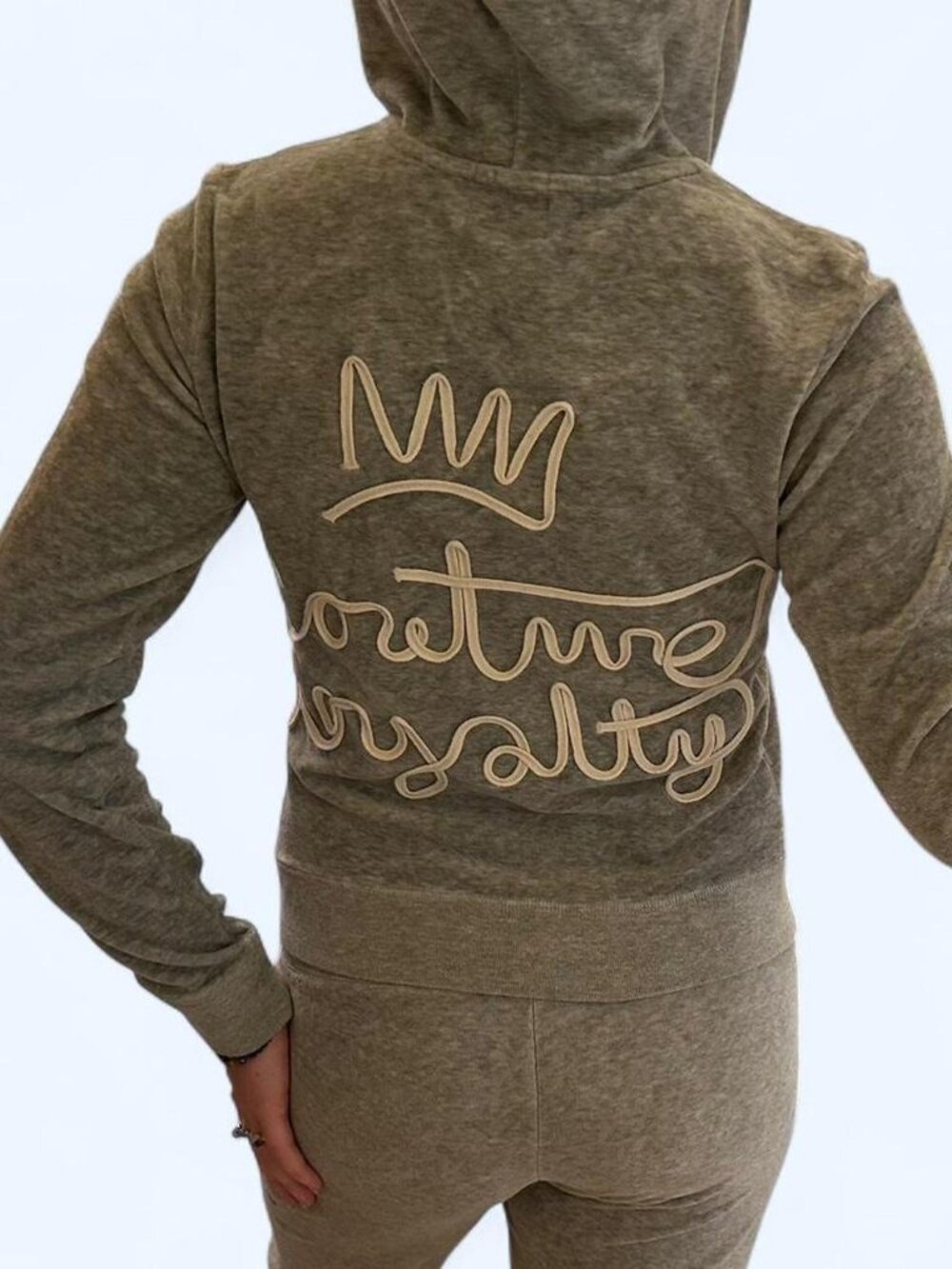 VINTAGE juicy couture grey zip up “my couture royalty